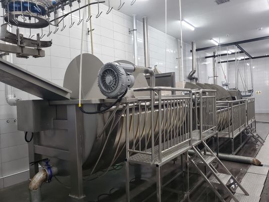 গরম বিক্রয় পোল্ট্রি ঠান্ডা ছিন্নমূল সরঞ্জাম পোল্ট্রি মুরগির জন্য প্রাক-কুলার মেশিন হালাল কসাই সরঞ্জাম